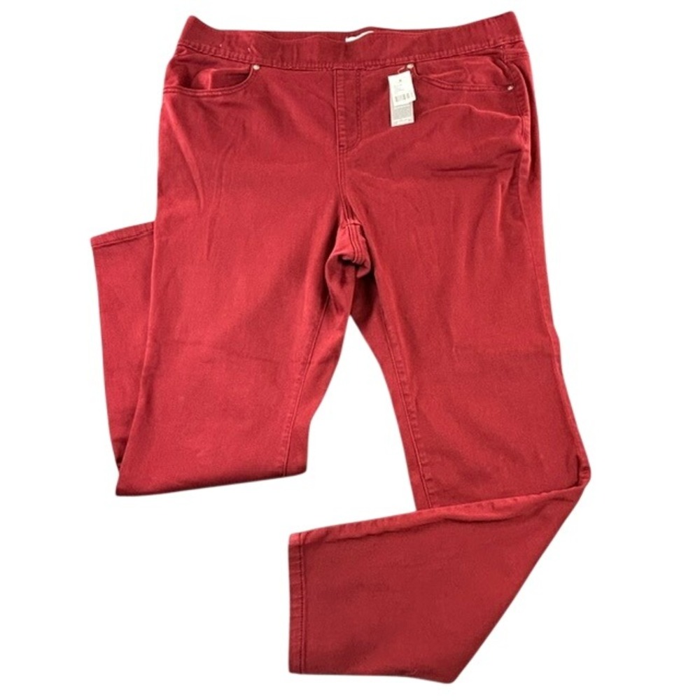 NWT Lane Bryant Women's Maroon Burgundy Pull On Jegging Ankle Jeans 18